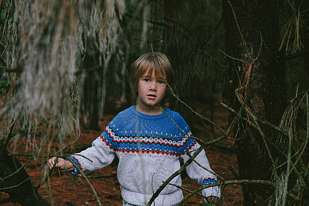 boy wearing teal, white and red sweater thumbnail
