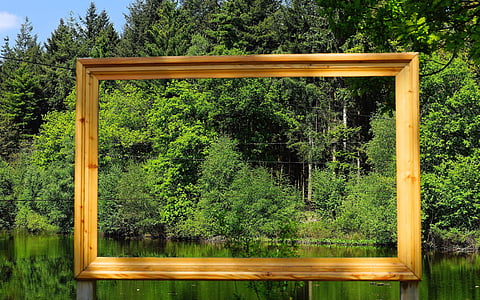 brown wooden frame beside body of water thumbnail