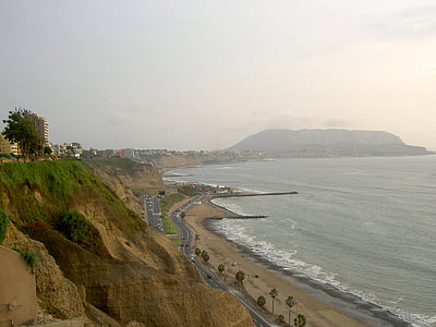 Shoreline Landscape and Road in Lima, Peru thumbnail