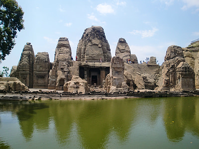 ancient ruins near body of water thumbnail