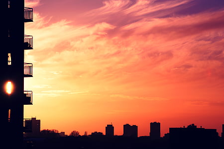 silhouette of building during golden hour thumbnail