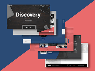 Discovery One Page Website Template psd file