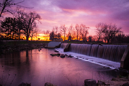 Landscapes and Purple Sunset at Beckman Mill, Wisconsin thumbnail