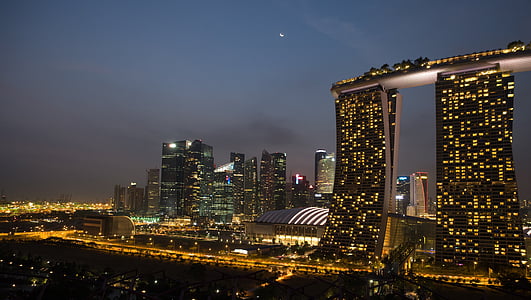 Marina Bay Sands, Singapore during night time thumbnail
