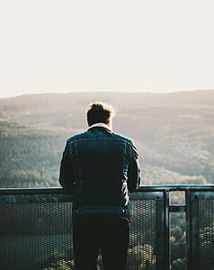 man wearing blue denim jacket thumbnail