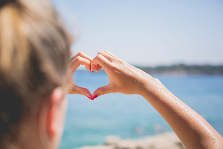 Hand Love Heart by the Sea thumbnail
