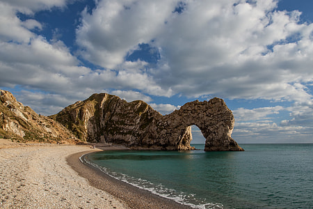 Landscape shot of the famous Durdle Door rock formation, image captured on the Jurassic Coast, Dorset, England thumbnail