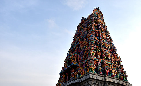 low angle photo of multicolored temple at daytime thumbnail