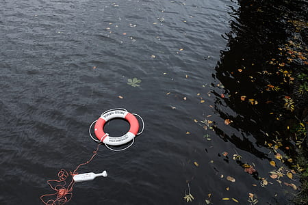 inflatable ring on body of water at daytime thumbnail