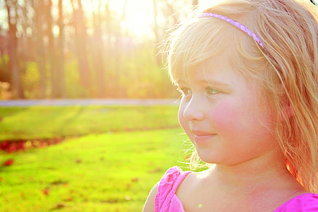 girl near on green grass thumbnail