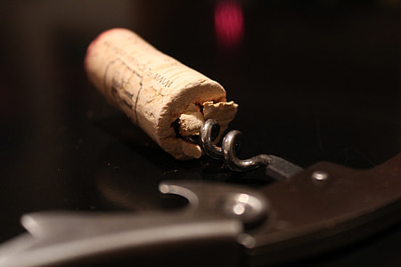 gray metal bottle cork opener with bottle cork thumbnail
