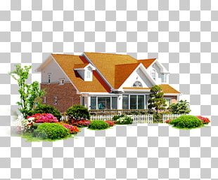 400 099 Web banner Material Building, house, white and brown concrete house surrounded by plants PNG clipart