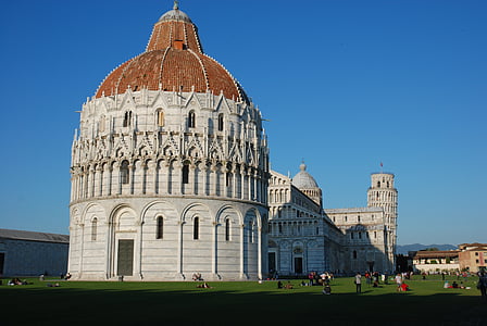 white and brown dome building near people under blue sky thumbnail