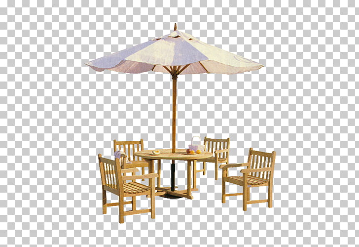 Table Chair Umbrella Bench Parasol Round Brown Wooden