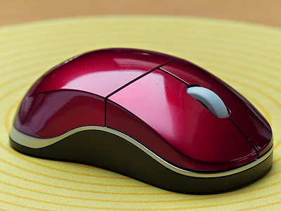 red and black wireless computer mouse thumbnail