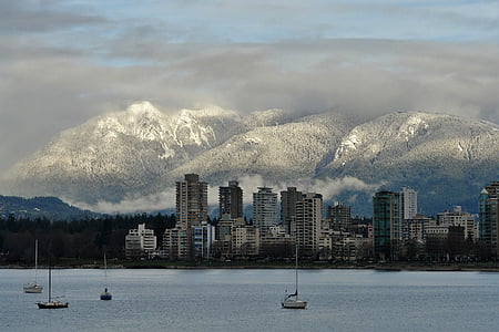 buildings near mountains thumbnail