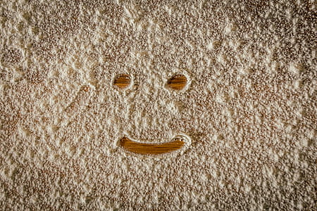 Flour With Smiling Face on Parquet Flooring thumbnail