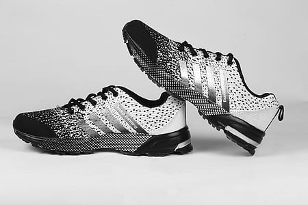 white-black-and-gray Adidas low-top sneakers thumbnail