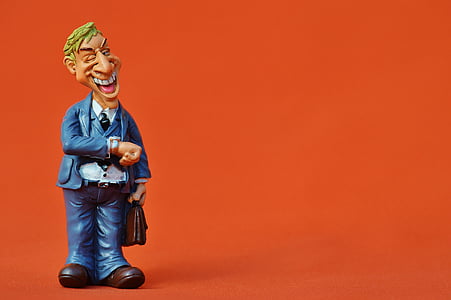 blond hair male holding bag figurine thumbnail