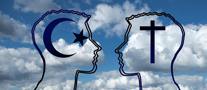 sketch of two human head with cloudy skies thumbnail