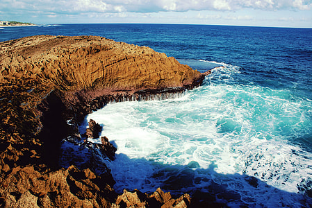 Rocky shoreline and waves in Puerto Rico thumbnail