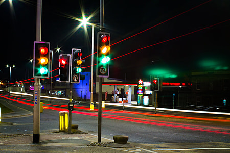 three black traffic lights thumbnail