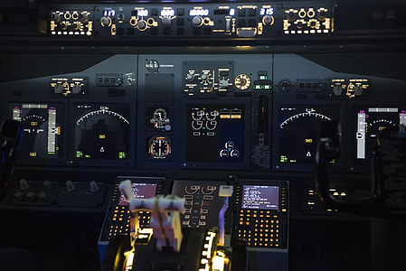 airplane cockpit with lights thumbnail