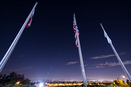 view of three Asian flags thumbnail