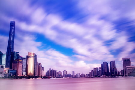 city, sky, sunset, water thumbnail