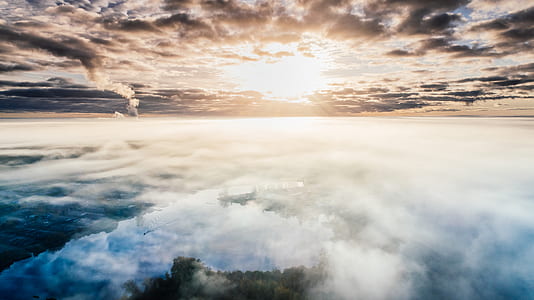 Blue and White Cloudy Sky Photo thumbnail
