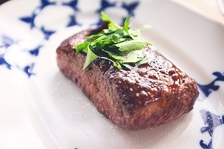 Beef steak with herb and salt close up thumbnail