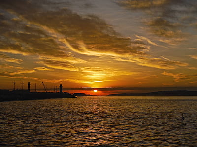 body of water during sunset thumbnail