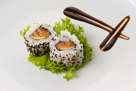 sushi rolls with saucer thumbnail
