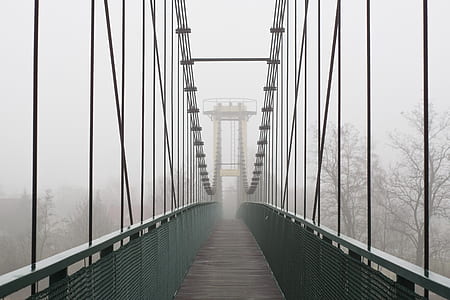 gray bridge with fog photo thumbnail