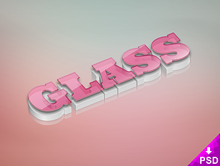 Glass Text Style psd file