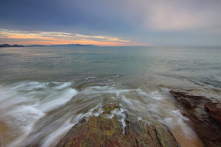 sea, dawn, landscape, nature thumbnail