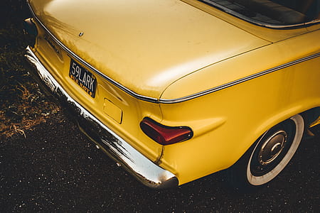 classic yellow car with license 59Lark plate thumbnail