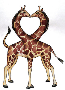 two giraffe illustrations thumbnail