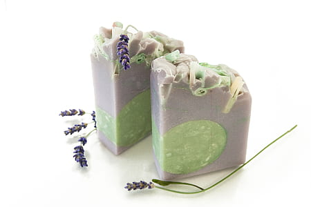 two green-and-purple soaps thumbnail