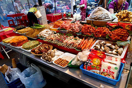 assorted street food lot on stainless steel table thumbnail