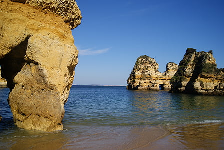 brown rock on ocean thumbnail