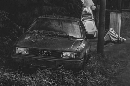 grayscale photography of Audi sedan thumbnail