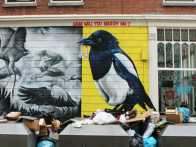 black and white bird wall painting thumbnail