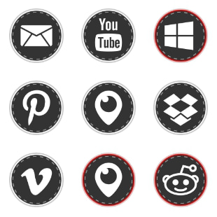 Social Media Stitches ! svg vector icon sets
