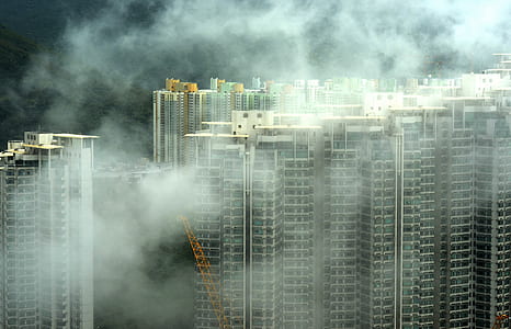 high angle photography of high rise buildings thumbnail