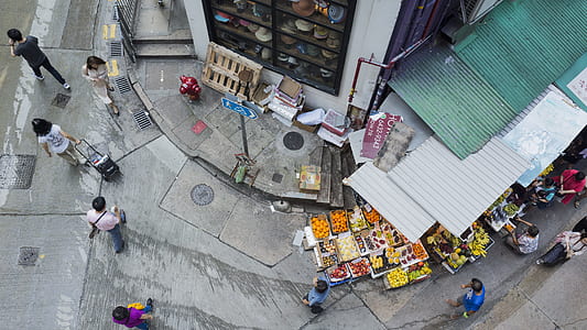 bird's eye view of fruit stand thumbnail