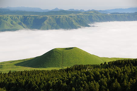 Green Mountain in Front of White Clouds thumbnail