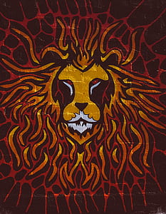 brown brick wall with lion graffiti thumbnail