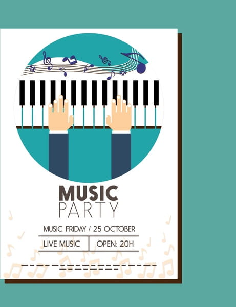 Music Festival Banner Dark Vignette Symbols Design Ai Eps File