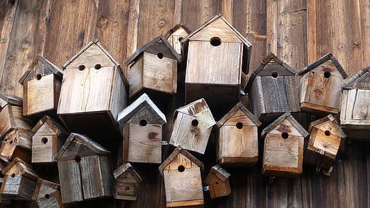 brown wooden bird houses thumbnail